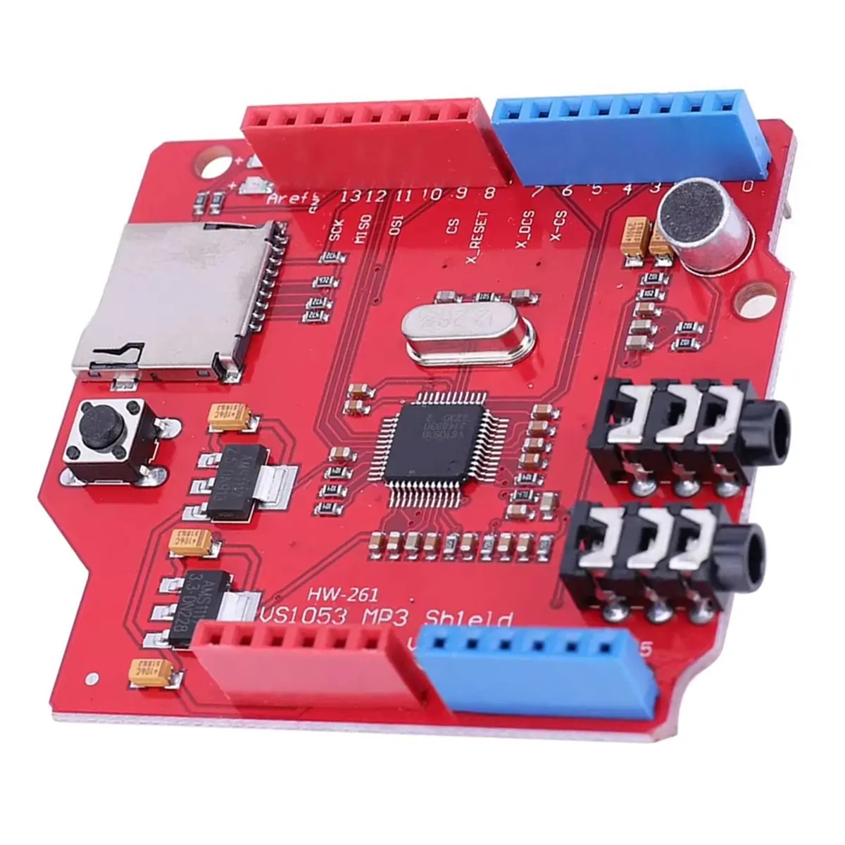 VS1053 Codec Decoder Shield TF Card Slot MP3 Expansion Board Vorbis/AAC/WMA/MIDI OGG Real-Time Recording for