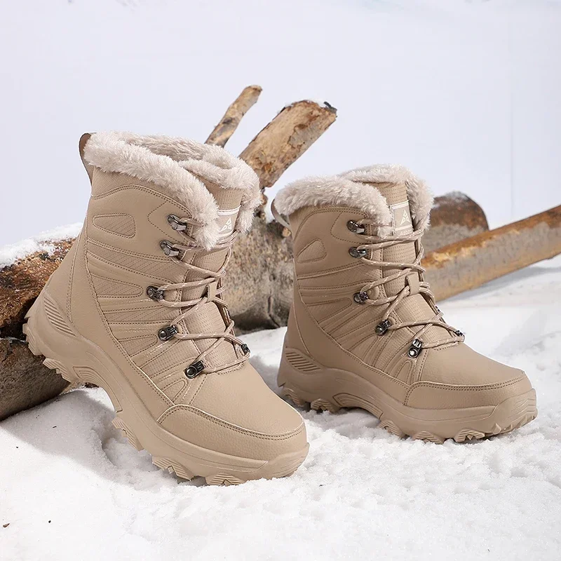 

Men's Winter Snow Boots Plush Lined Warm Sports Shoes round Toe Tactical Boots Boots