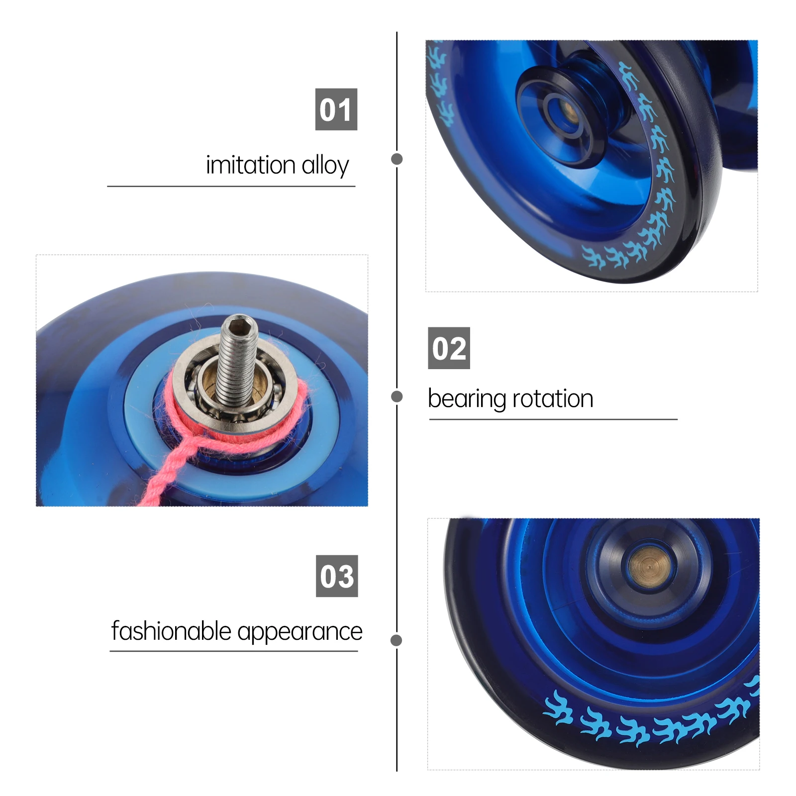 โยโย่เคลือบโลหะสำหรับเด็ก ปลอดภัย ขอบเรียบ ของเล่นเสริมทักษะ วัสดุรักษาสิ่งแวดล้อม โยโย่พลาสติกสำหรับผู้เริ่มต้น