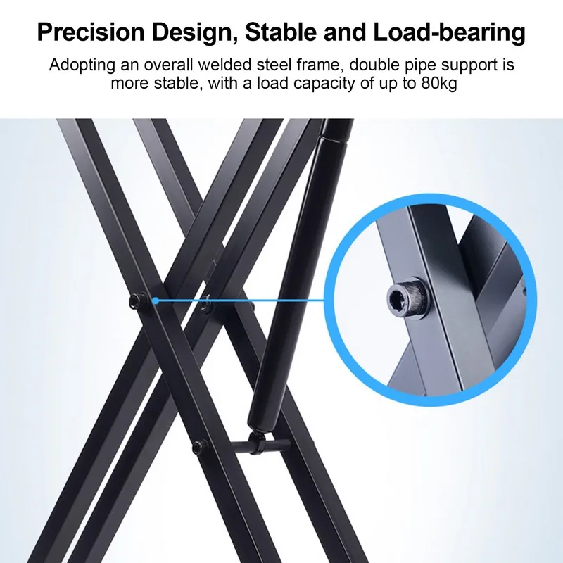 

Hooqu Electric Piano Keyboard Stand Hydraulic X-Frame Gas Spring X Keyboard Stand For Electronic Keyboards