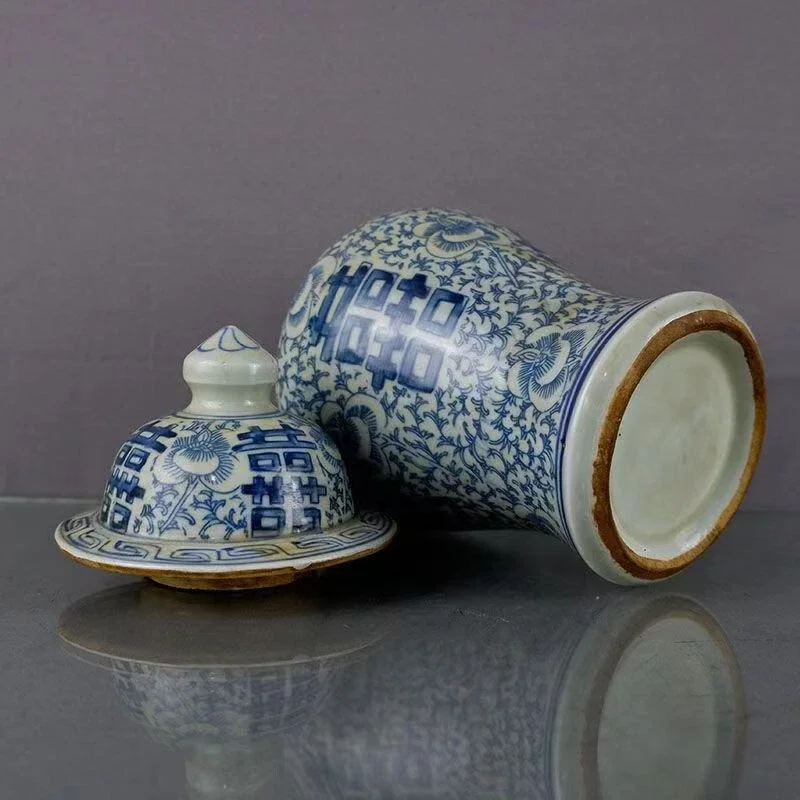 Exquisite Chinese Blue and White Porcelain Flower Patterned General Jar Vase