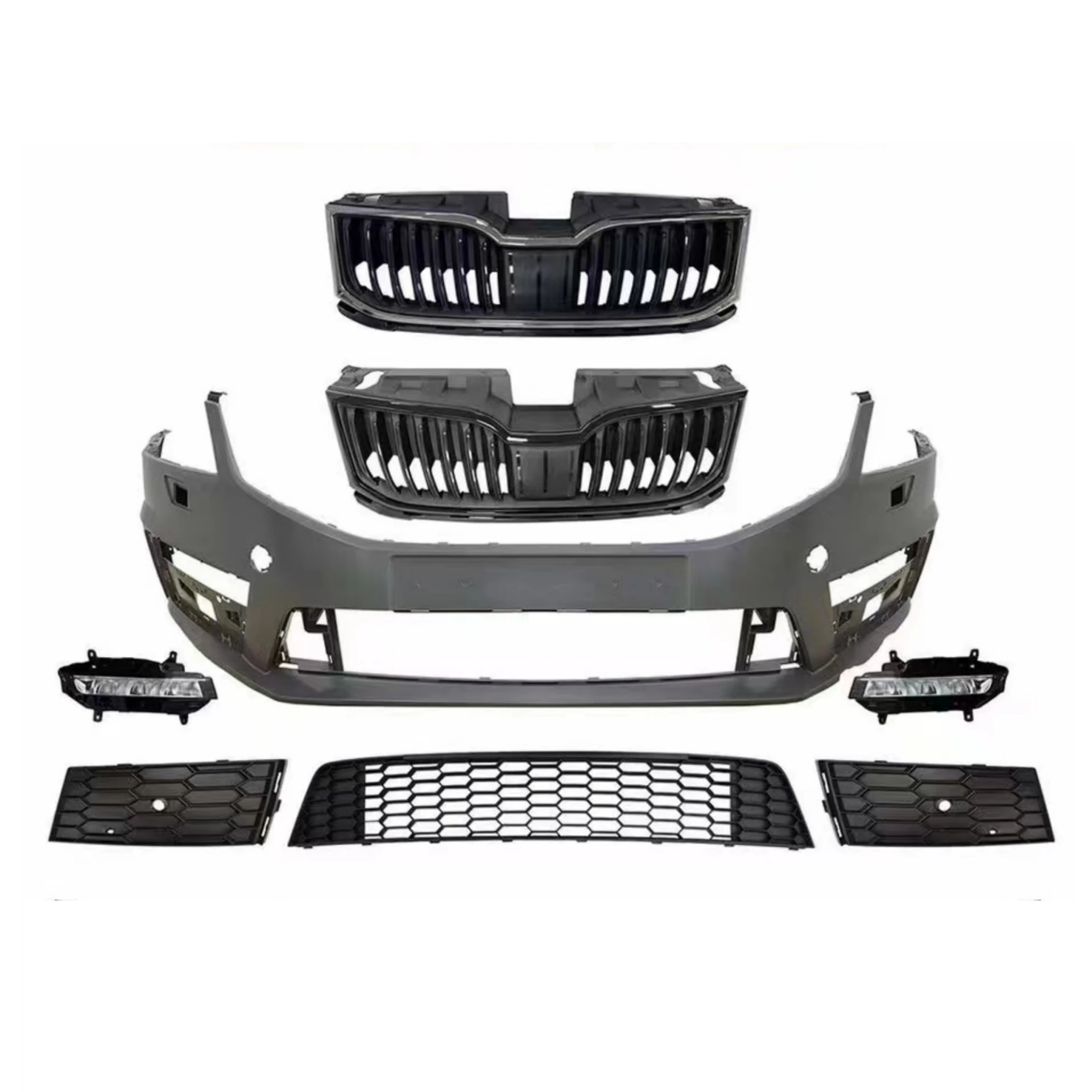 

Body Kit Front Bumper Fog Lamp Assembly Grille for Skoda Octavia RS 2017-2019 Car Accessories