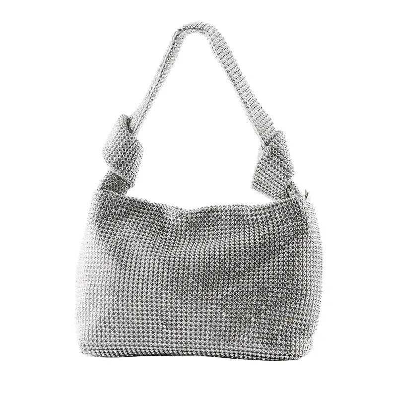 Borsa da sera con strass annodati a mano popolare da donna borsa con strass King Ins borsa pura con intarsio di diamanti per cena con diamanti pieni