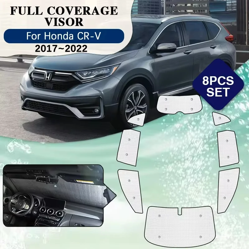 

Full Coverage Sunshades For Honda CR-V Accessories 2022 2017~2021 CRV CR V Full Surround Windshield Windows Shaby Visor Interior