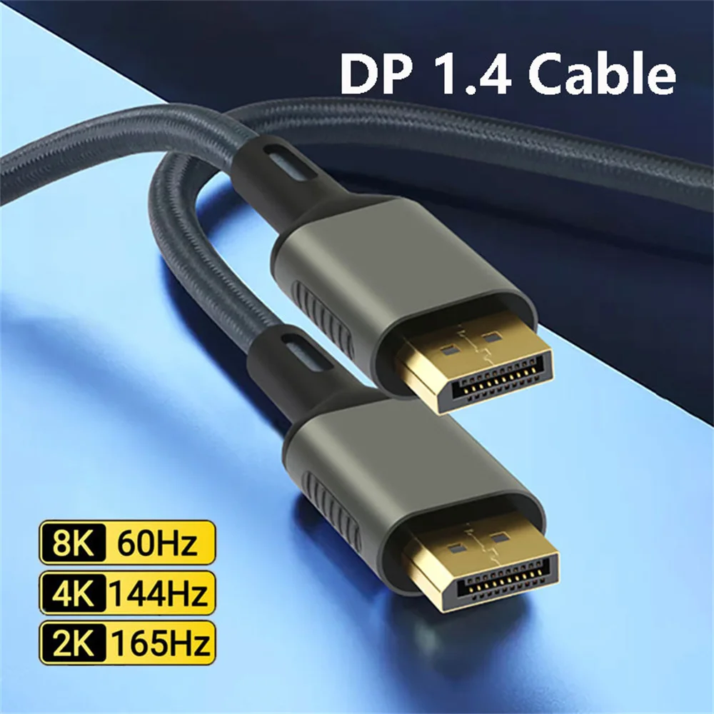 

DP 1.4 Cable 8K@60Hz Displayport Male to Male Audio Video Converter Adapter Display Port Cable For Laptop TV Box PS4 Projector