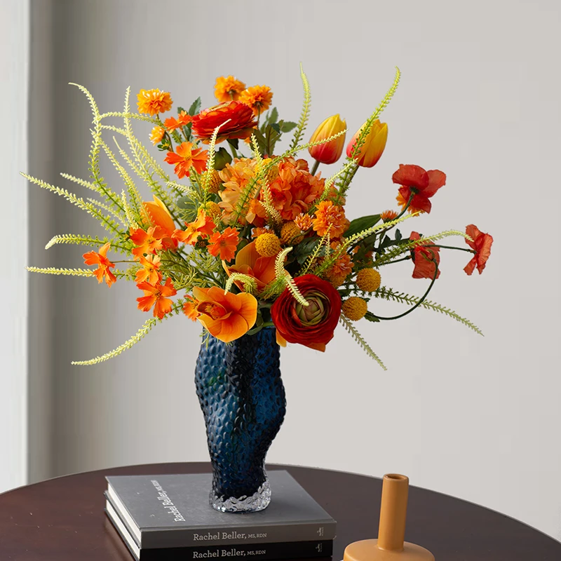 

Light luxury simulation orange bouquet living room entrance flower arrangement
