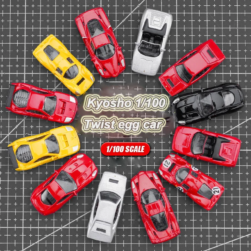 Kyosho 1/100 Model Car World's Famous Sports Diecast Cars Vehicle Classic Vintage Twist Egg Toys Hobby Collection Teenager Gifts