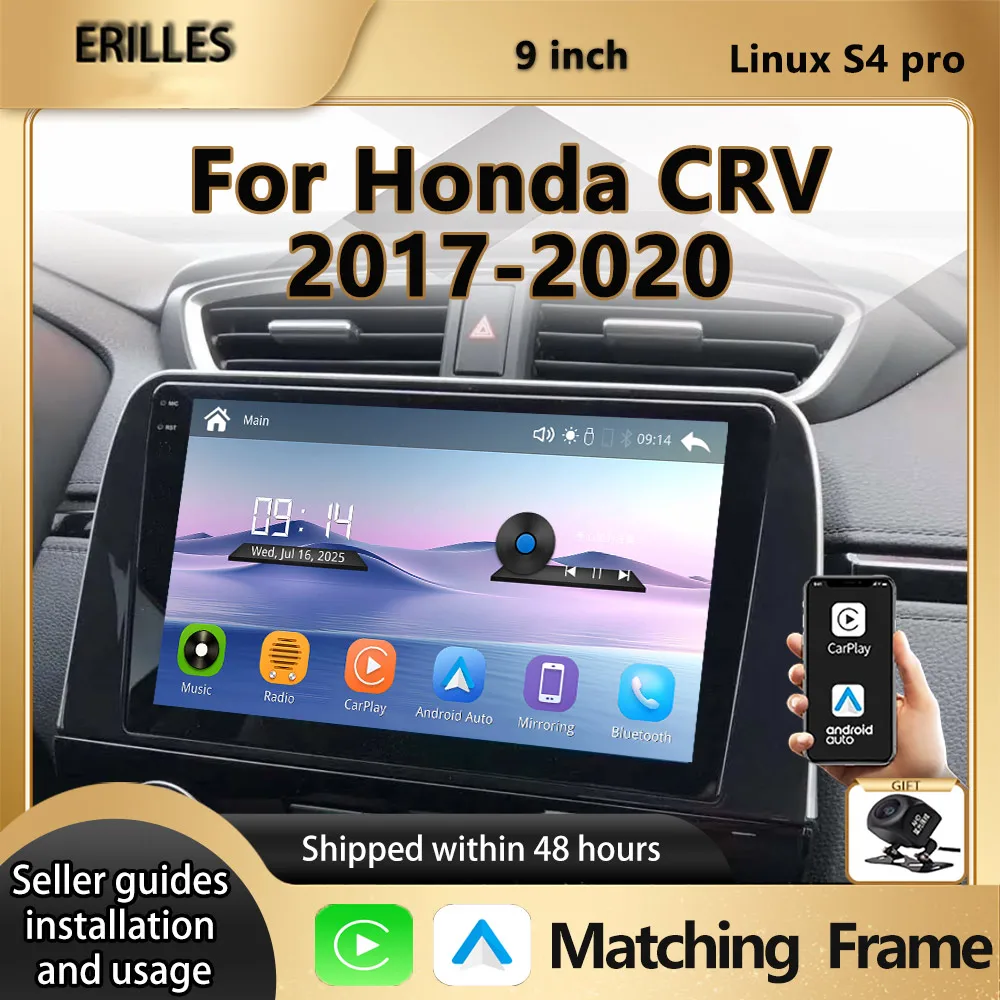 Upgrade For Honda CR V CRV 2017-2020 Wireless Carplay Car Multimedia Video Player Modify HD Touch Screen Android Auto Car Play