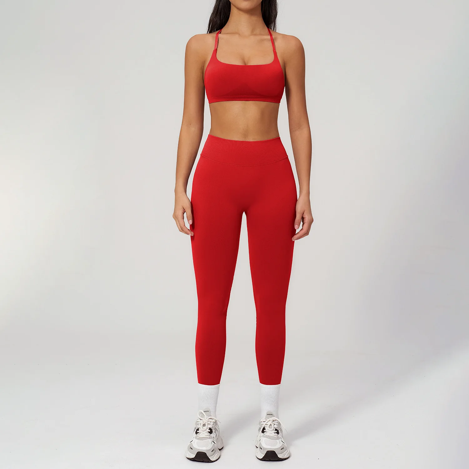Seamless Sportswear 2PCS Sports Set Women Set Fitness Outfits Shockproof Running Leggings Yoga Suit Beautiful Back Bra Clothing