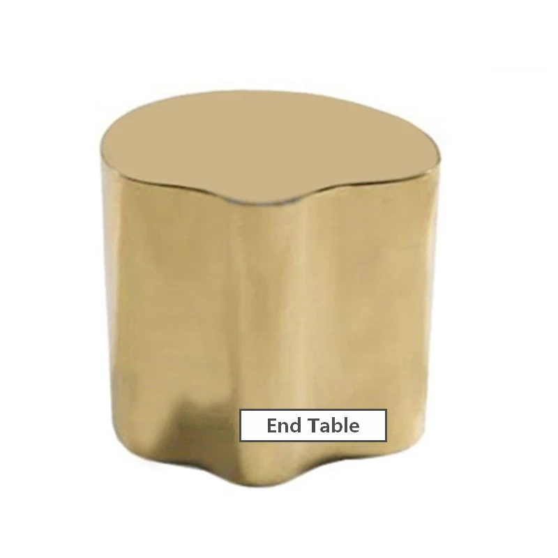 Stainless steel titanium mirror elliptical special-shaped Side table creative personality Coffee Table