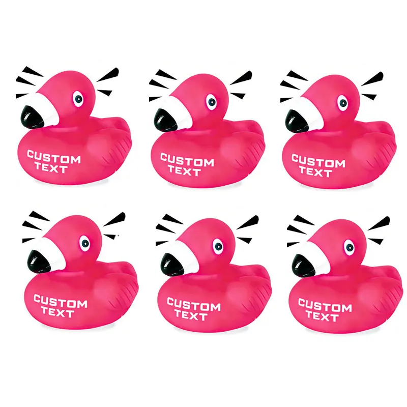 Gepersonaliseerde naam Flamingo rubberen eendjes Aangepaste tekst Roze Flamingo Eend Drijvend piepend badspeelgoed Zwembadfeest Verjaardagsfeestje Deco - afbeelding 1