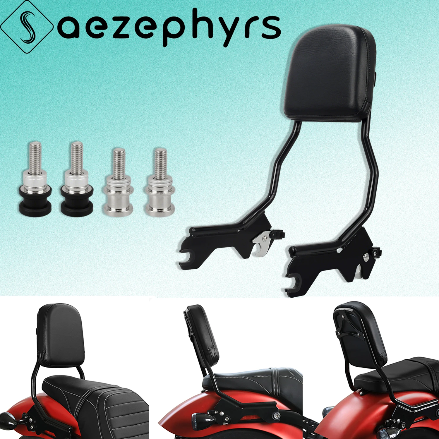 

Motorcycle Rear Pessenger Sissy Bar Upright Backrest Pad Docking Hardware Kit For Harley Softail Heritage Street Bob 2018-2026