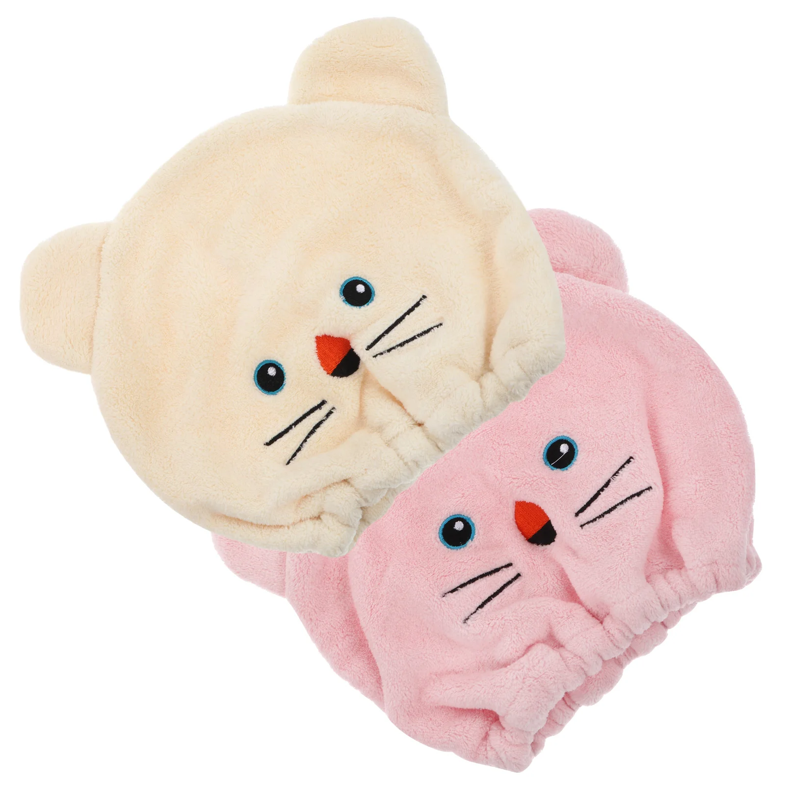 

2pcs Dry Hair Cap Coral Fleece Quick Absorbent Towel for Women Pink Beige Kids Girls Hair Towel Wrap Bathing Gift