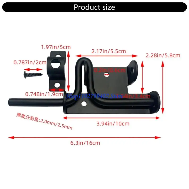 547F قفل لولبي منزلق قوي مصنوع من الفولاذ المقاوم للصدأ للمداخل الداخلية #6