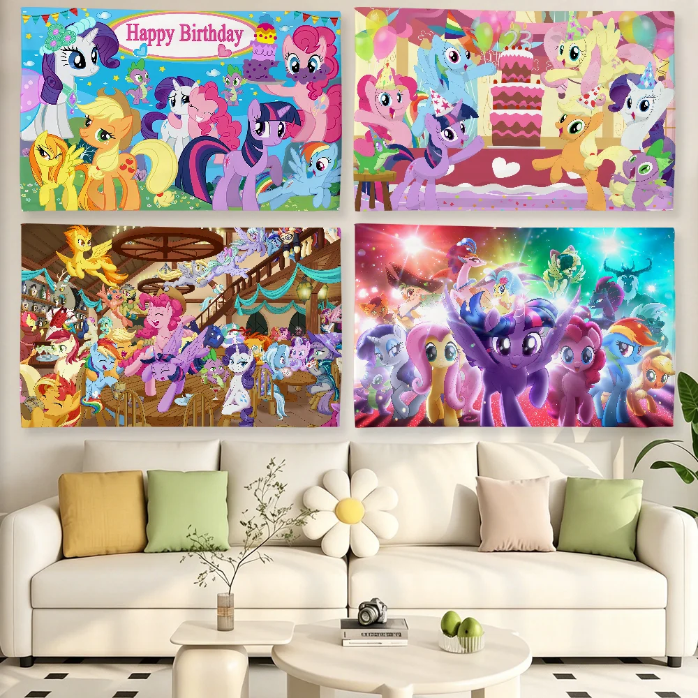 H Cartoon flag For Living Room Home Dorm Decor Wall Outdoor Camping Party  My L-Little P-Pony Cute Banner Gifts