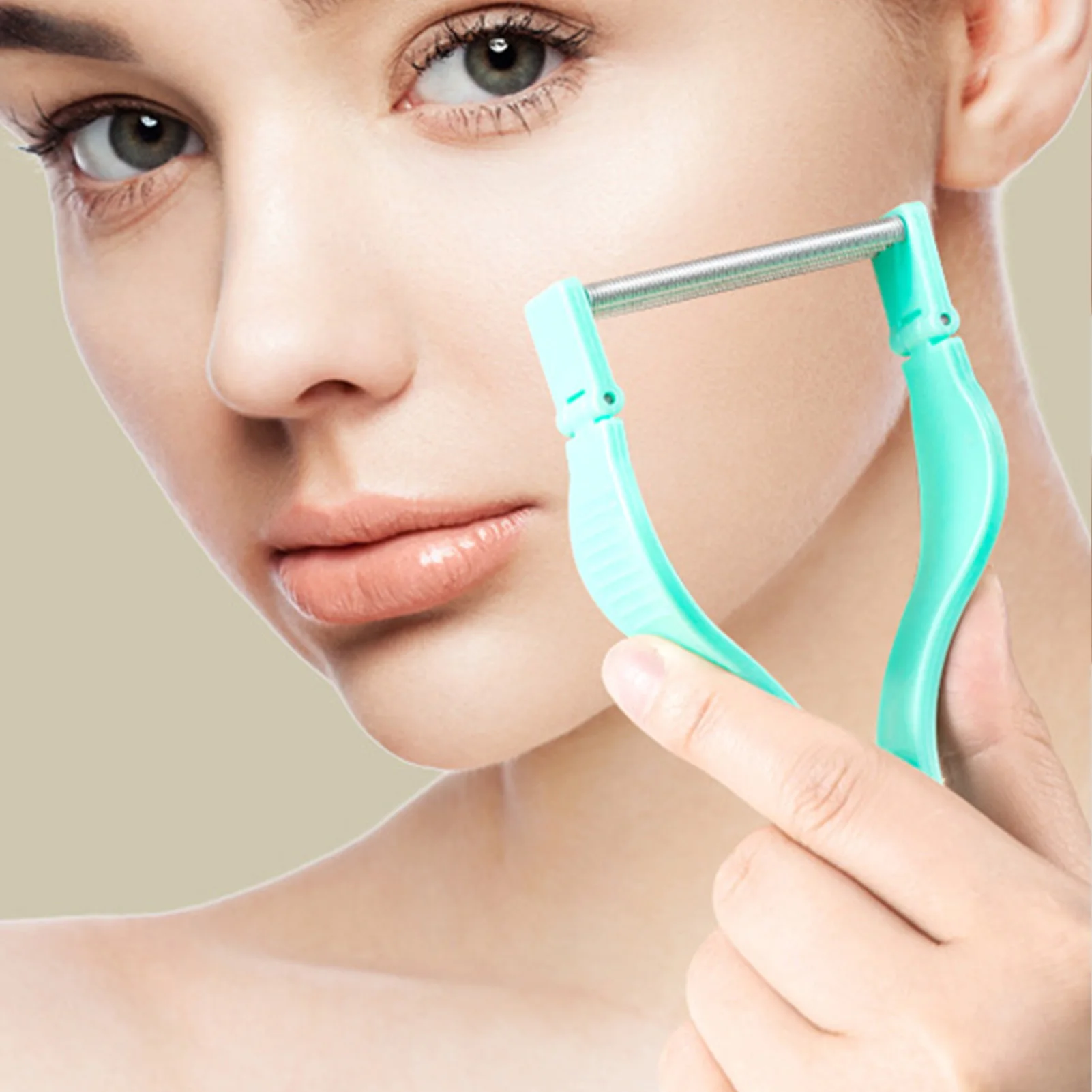 مزيل شعر الوجه بألوان الماكارون، آمن محمول باليد، أسطوانة زنبركية للشعر والشارب والعناية بالبشرة، أداة إزالة شعر التجميل