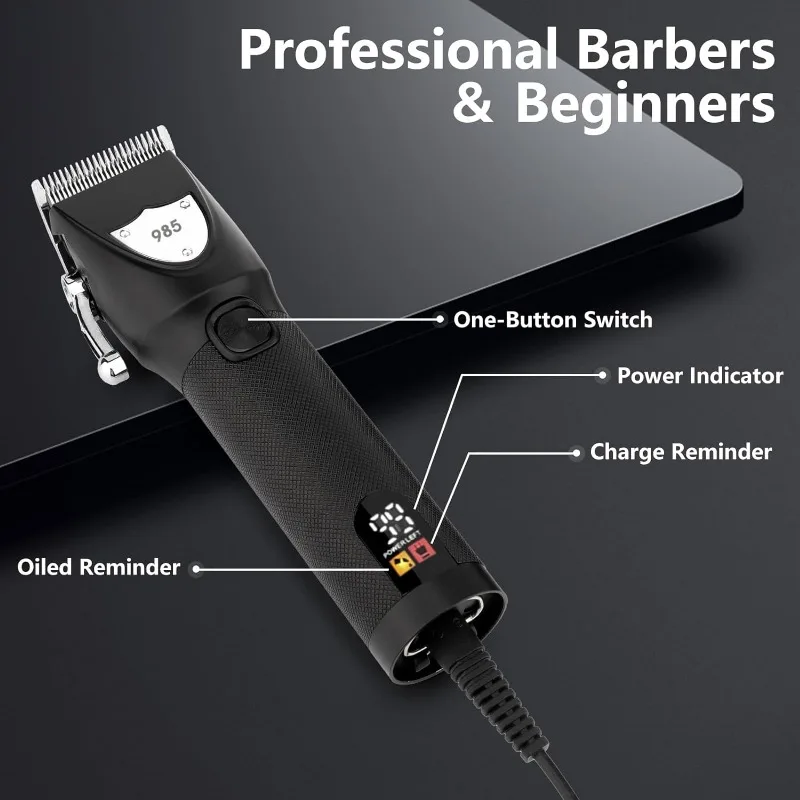 Professional Hair Clippers for Men, Electric Cordless Clippers,Trimmers Set,Nose Hair Beard Trimmer,Hair Cutting Barber Clippers