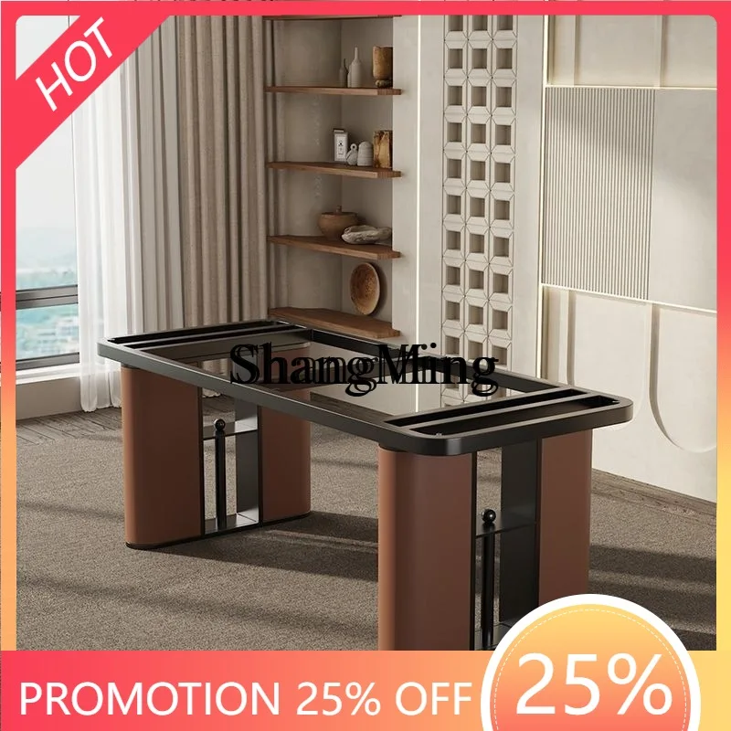 

SM's new light luxury wrought iron metal table bracket stainless steel marble rock slab meal