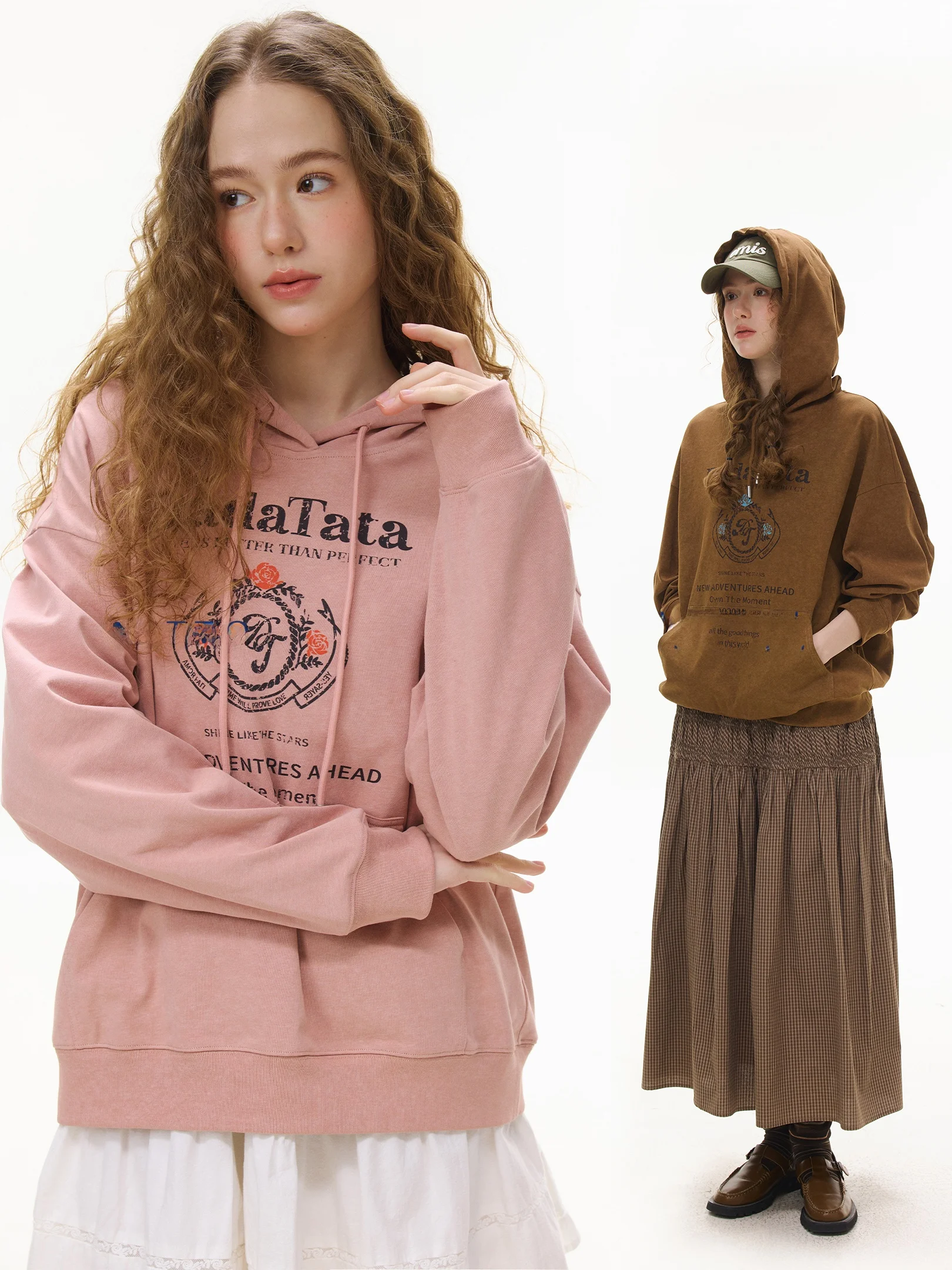 

Весна 2026: Женская вязаная толстовка больших размеров JGGU Crystal Label DADATATA Big Code Fat MM, удобная хлопковая толстовка с длинным рукавом