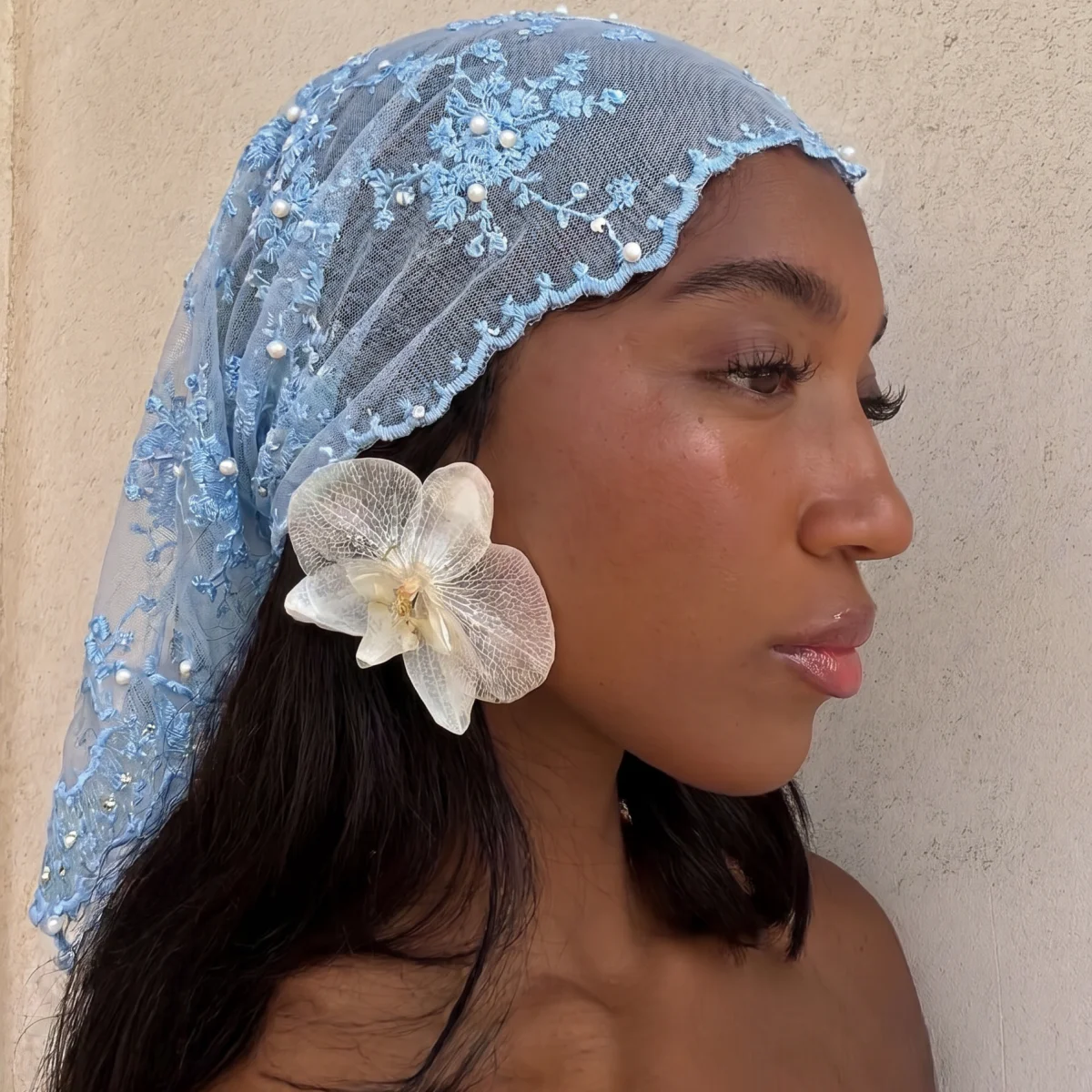 New Lace Scarf Women Lightweight Hijab Elegant Print Silk Neckerchief Shawl Wraps Headband Handle Hair Accessories Bandana 2026 view 3