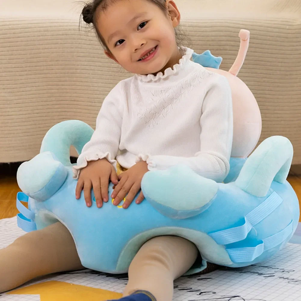 Baby Puffs Sofa Baby Rest Chair no Filler Support Seat Case Cartoon Animal Plush Learning To Sit Feeding Chair with Rod Nest