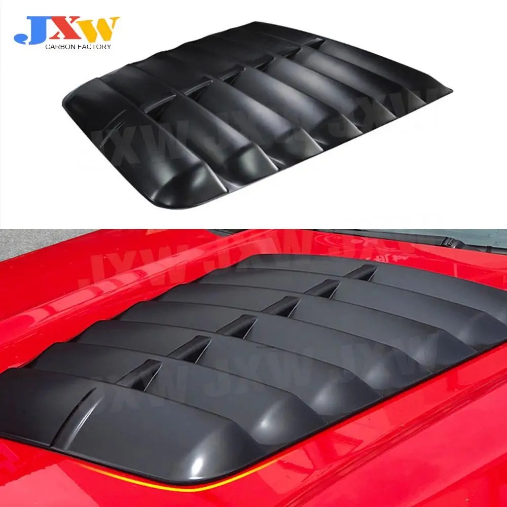 

Carbon Look Auto Front Bumper Engine Hood Vent Cover Machine Cover Fits For Ford Mustang 2015-2020 ABS Black Body Kits