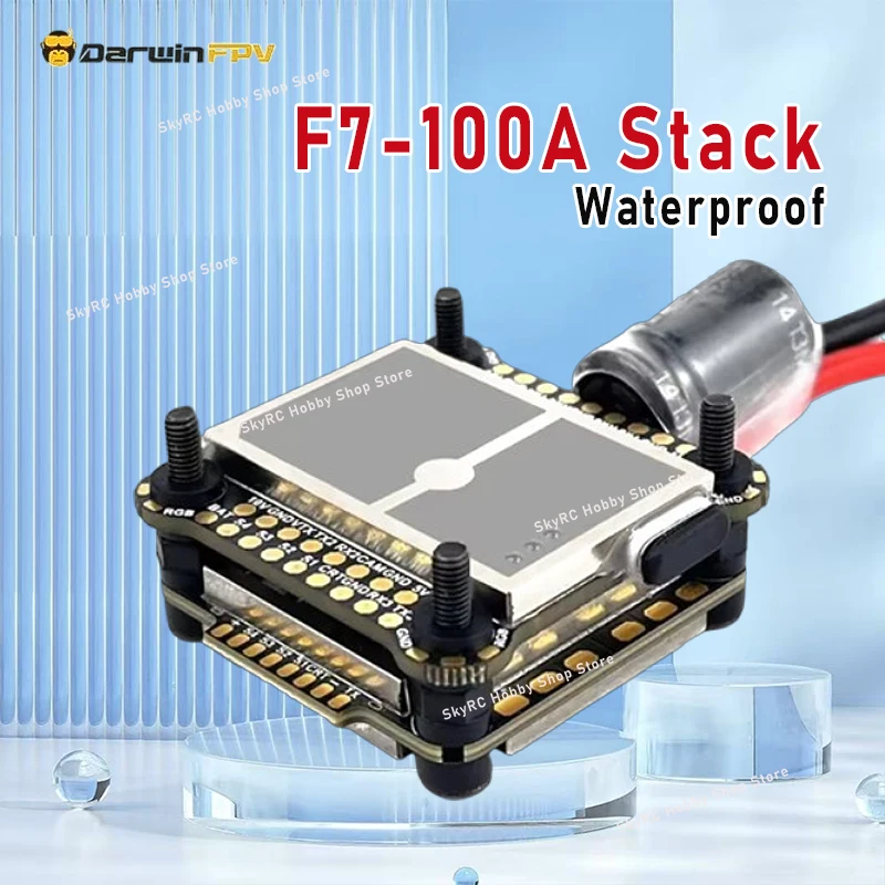 

Ультрапрочный водонепроницаемый стек DarwinFPV «цемент» F7-100A ICM42688 MPU6000 Контроллер полета 100A ESC
