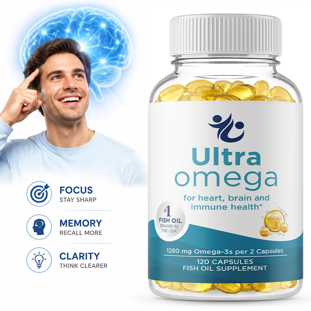 Omega-3 Capsules - Supports Heart, Brain and Eye Health, Provides Sustained Energy and Promotes Nutrient Absorption
