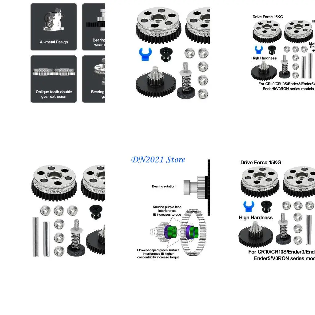 

F3KE Printers Part HGX LITE 2.0 Extruder Gear All Metal Hardened Steel Reduction Gear Extruder For CR10S Series