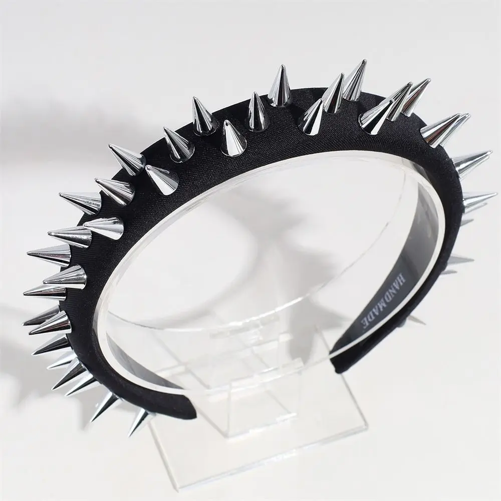 Fotografia 4: Moda punk goth headwear prata dourada bandana rebites faixas de cabelo cosplay