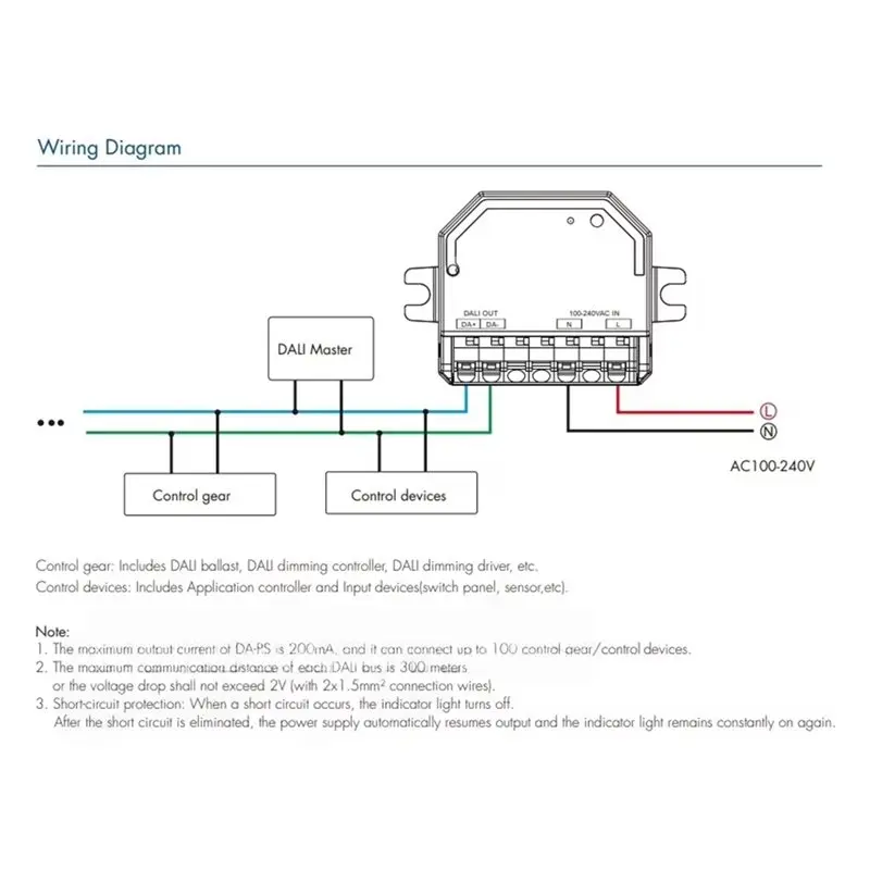 Smart-For DALI Bus Power Supply- Da-PS Mini AC110V 220V 230V 200Ma Current SELV Safety Standard For DALI Bus Power Supply