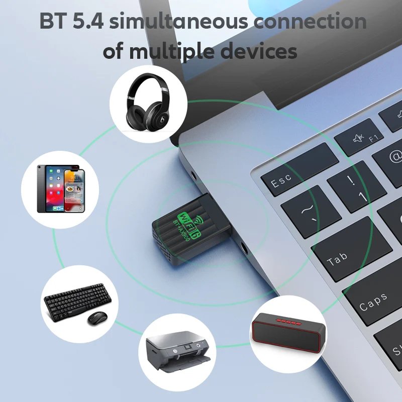 Tarjeta de red sin controlador 2 en 1, WiFi6, Bluetooth 5,4, AX900Mbps, doble banda, 2,4G + 5GHz, adaptador receptor inalámbrico para PC, portátil, Win10/11