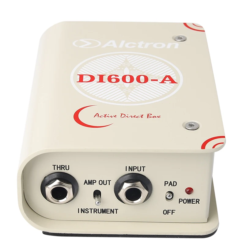Alctron DI600 Active DI Box مع استجابة تردد واسعة النطاق ولوحة -20 ديسيبل لتوازن الصوت وتقليل التشوه