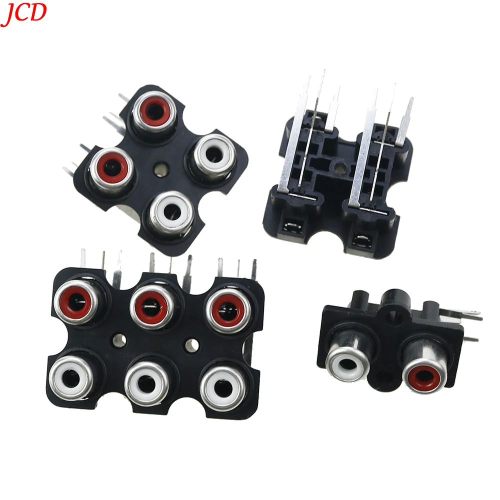 1PCS 2/4/6/8 Hole RCA Female Stereo Audio Jack AV Audio Input Socket Connector Lotus Row Amplifier Interface Signal Connection