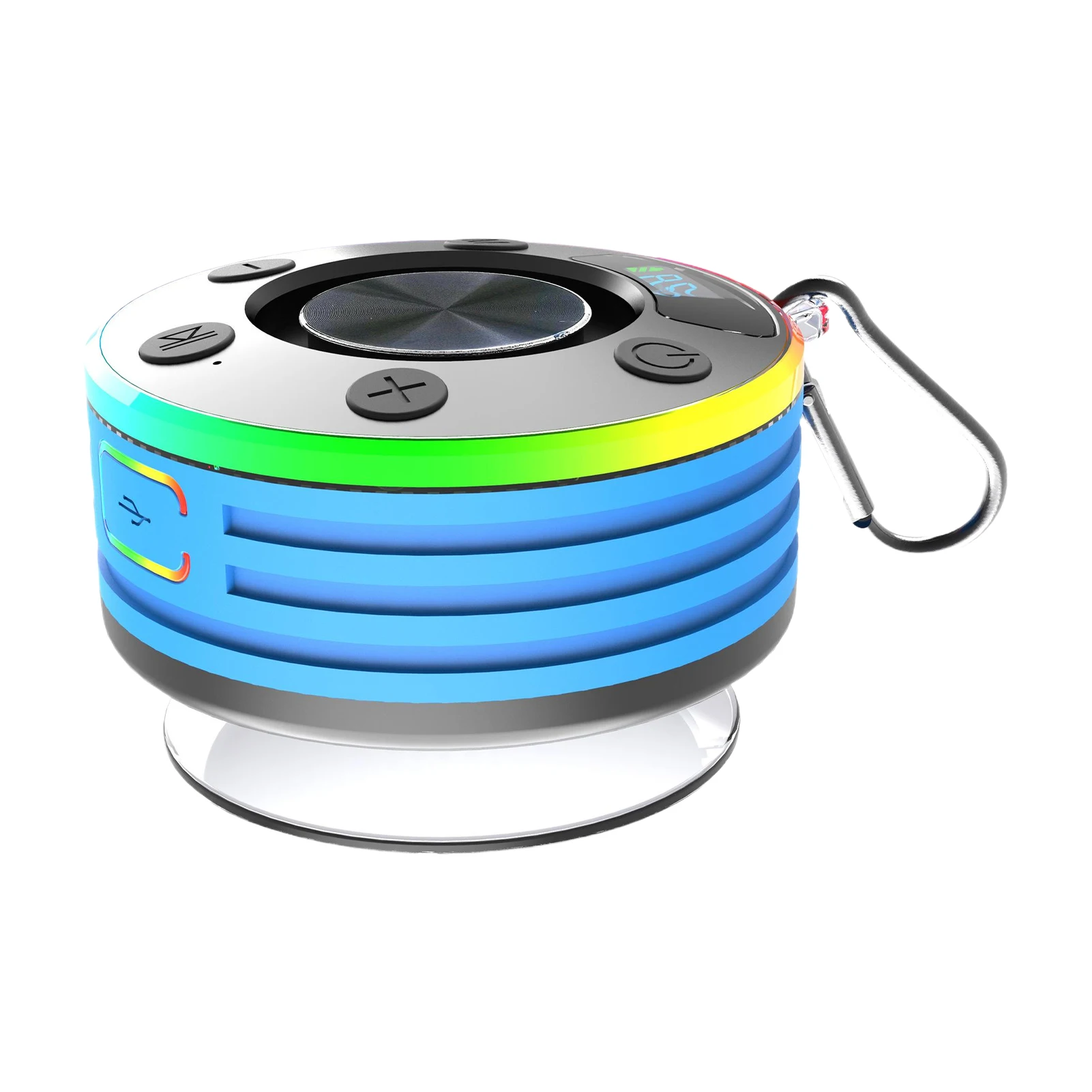

Мини-колонка Bluetooth для душа с сабвуфером, FM-радио, беспроводная, маленькая, с присоской, для ванной, каяка, пляжа, бассейна