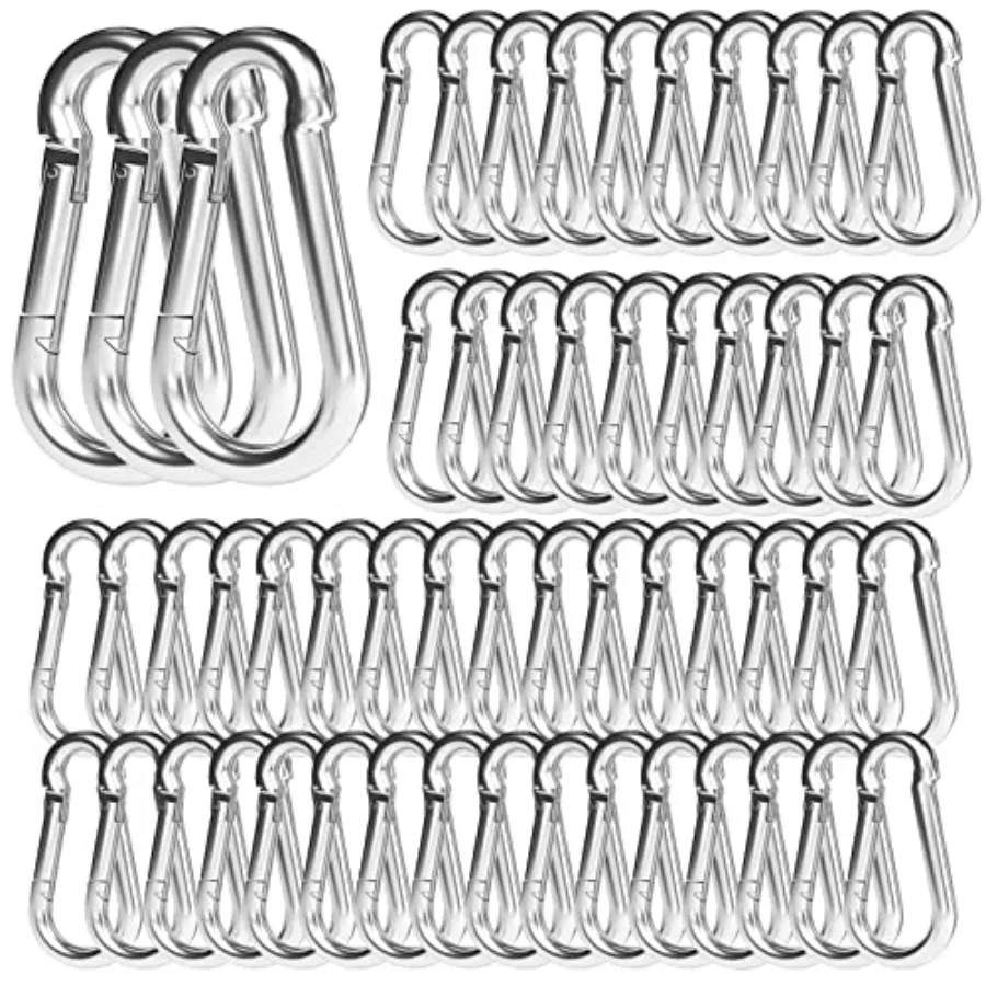 

PCS 3" Heavy Duty Spring Snap Hook, M8 5/16" Galvanized Steel Snap Hook Carabiner Quick Link Carabiner Clip, 500LBS Holding Cap
