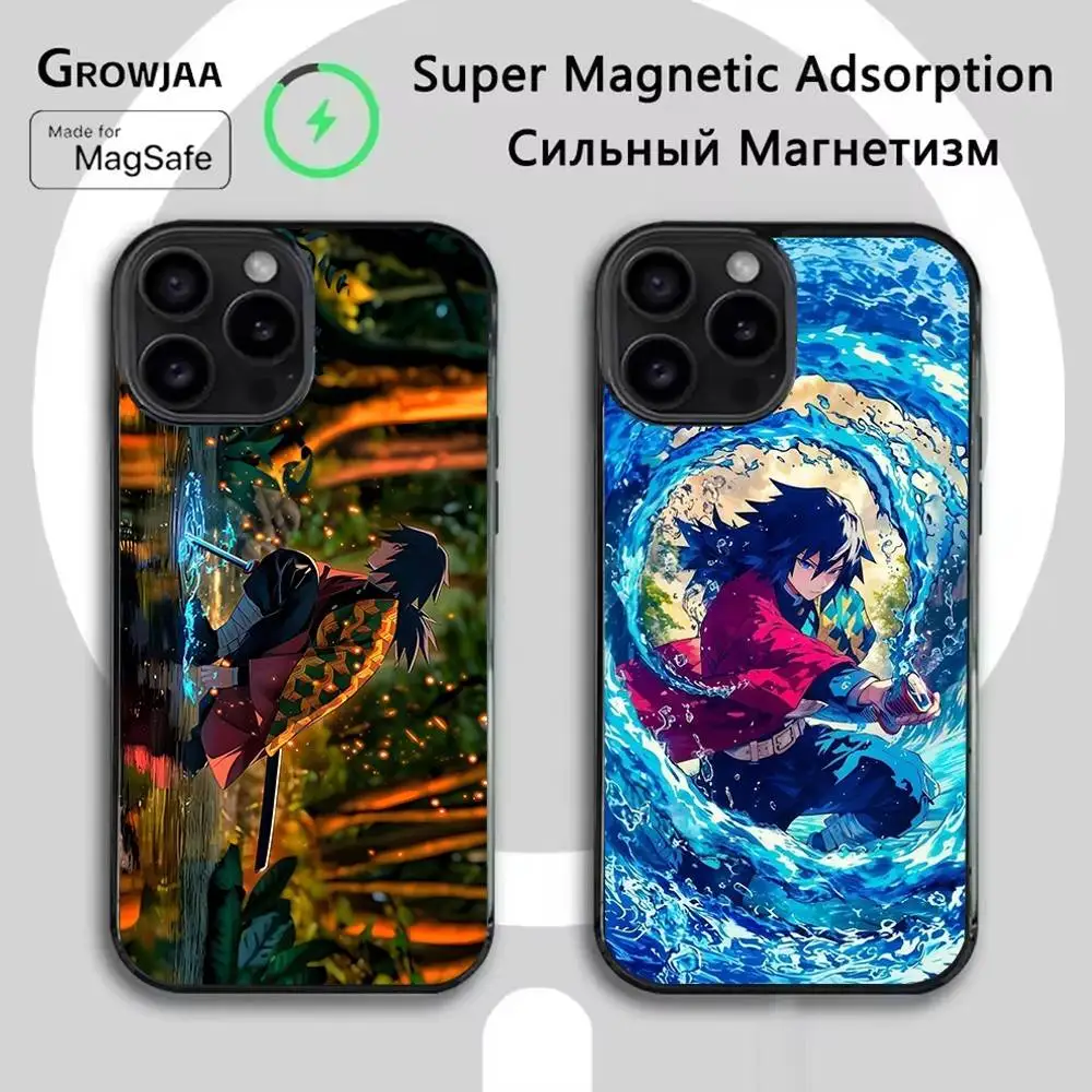 

G-giyu Anime T-tomioka Phone Case For iPhone 17,16,15,14,13,12,11,Pro,Max,Plus,Mini,SE4,E Magnetic Magsafe Wireless Charging