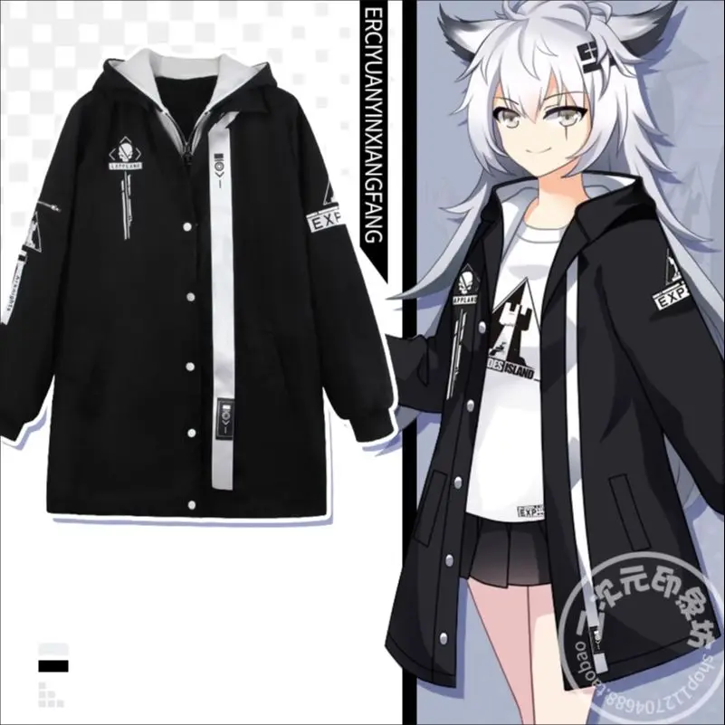 Game Arknights black Embroidered Overcoat Rhodes Island Long Trench Coat Guard Lappland Cosplay Jacket Long Solid Windbreak Coat