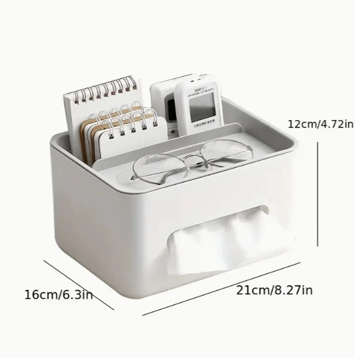 1pc  Multifunctional Desktop Storage Box - Tissue Holder Drawer Organizer Remote Control Storage Rack