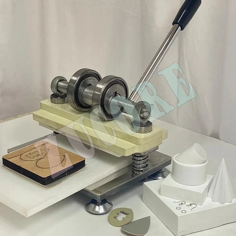 Double Wheel Hand Leather Cutting Machine Photo Paper PVC/EVA Sheet Cutter DIY Leather Die Cutting Machine Punching Manual Press