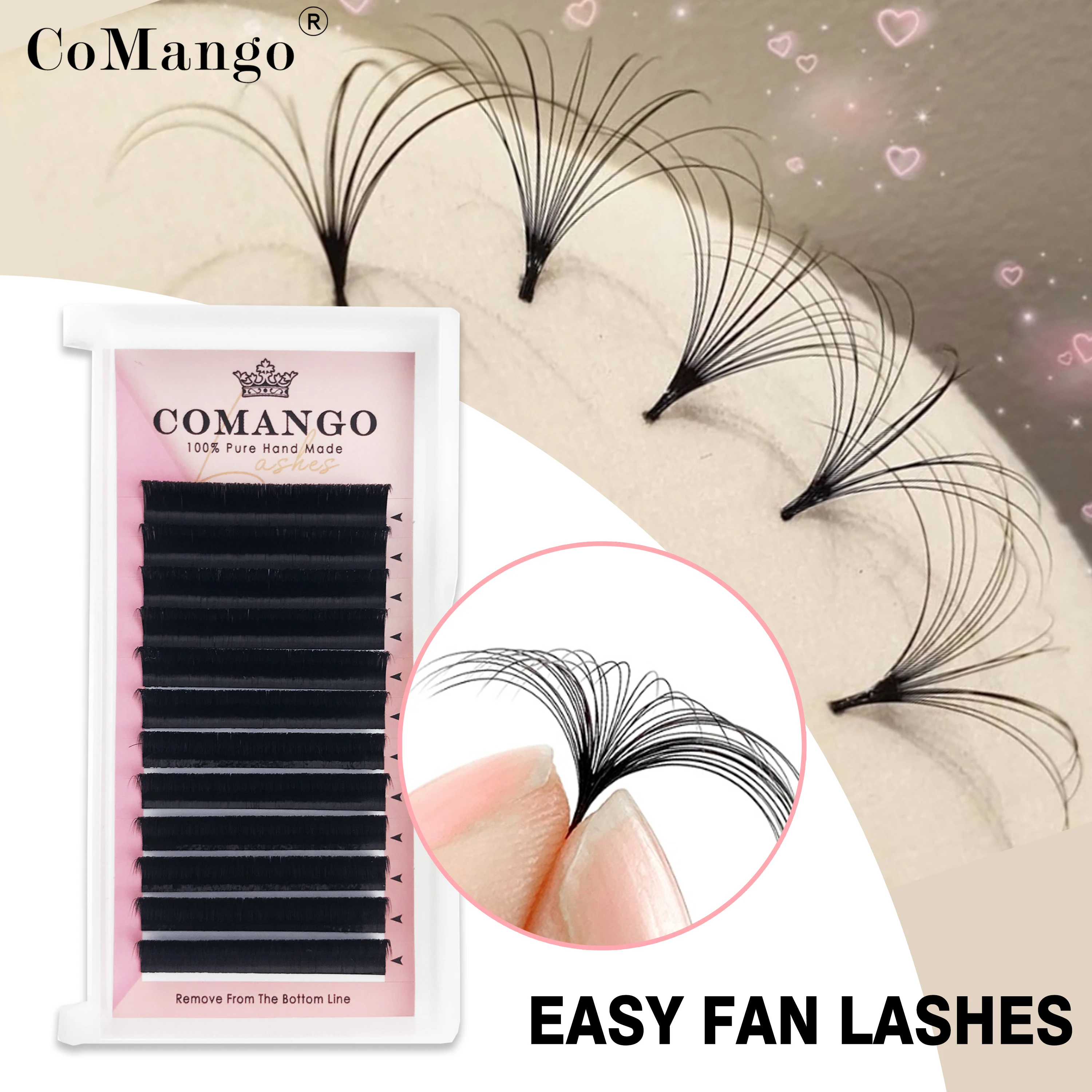 CoMango Easy Fan Lashes Volume Extensions Auto Flowering Rapid Blooming Fan Easy Eyelashes