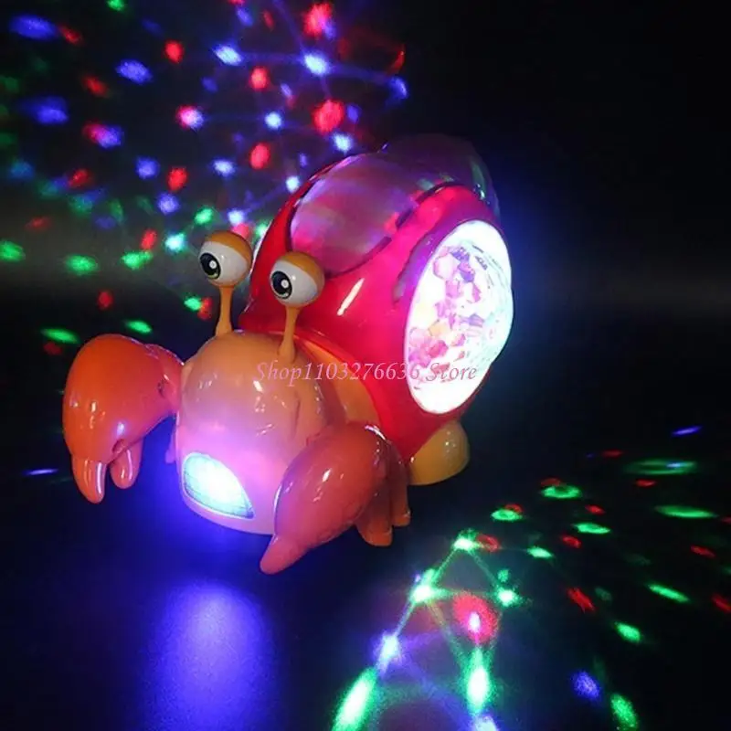 

R6FD Crawling Electric Toy With Colorful Light Sound Projector Musical Animal Toy for Children Imagination Hand Skill