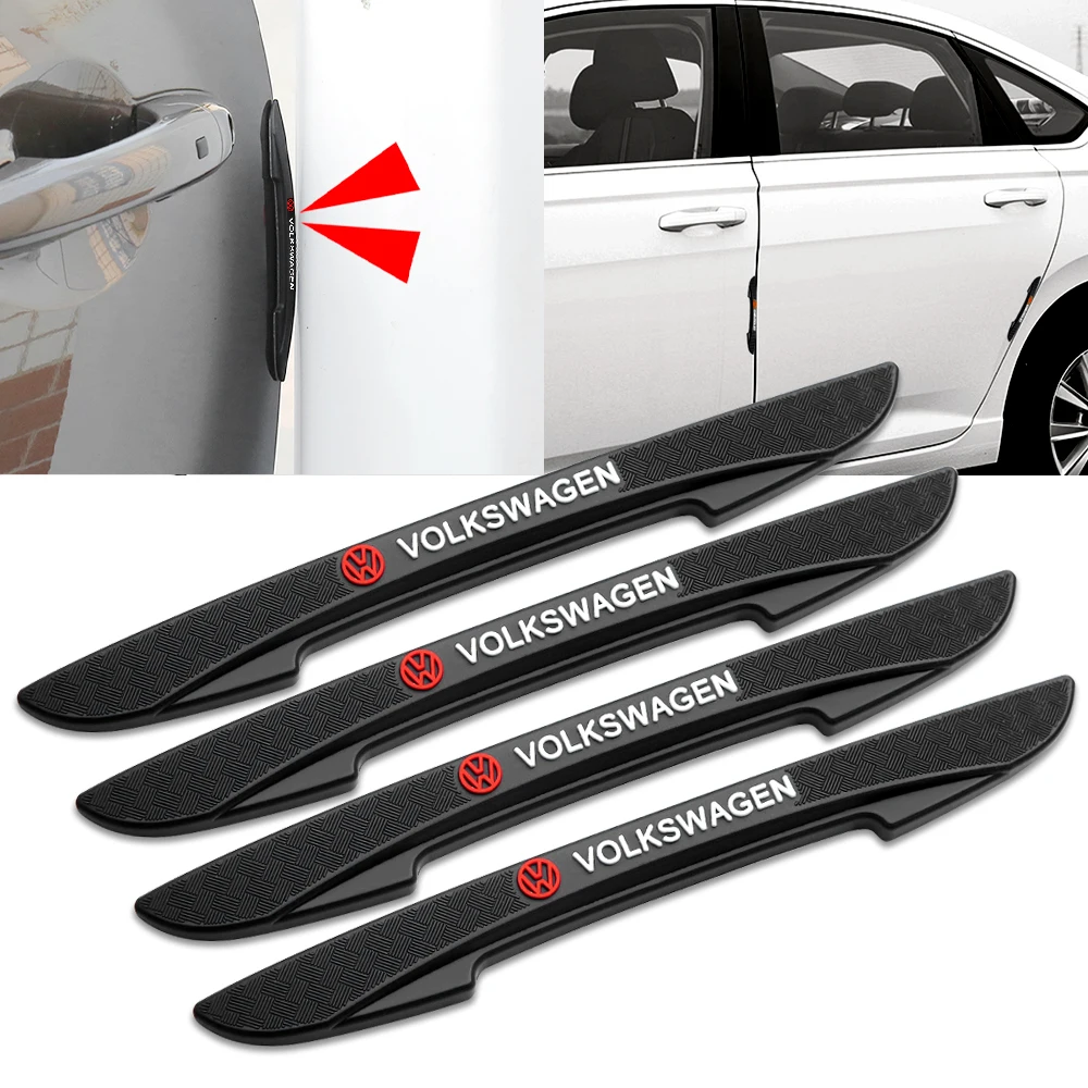 4pcs Carbon fiber door anti-collision strip car accessories For VW Passat Polo Tiguan Golf Scirocco Lavida Santana Touran B5 B6