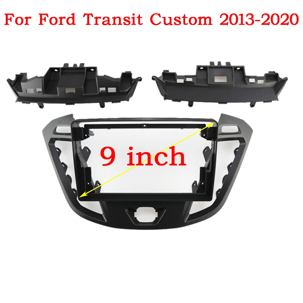 9 inch Car Radio Fascia For Ford Transit Custom 2013-2020 DVD Stereo Frame Panel Mounting Dash Installation Bezel Trim Kit 2Din