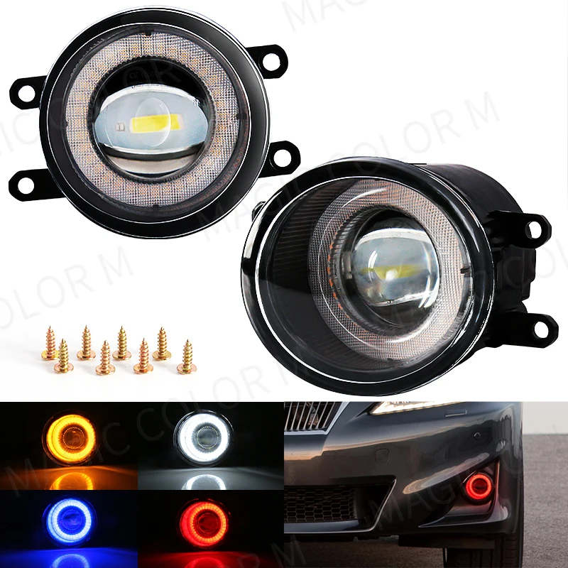 2 Pcs Angel Eye Fog Light For Toyota Highlander Kluger Avalon Prius C-HR CHR Estima 4Runner Car LED Len DRL Daytime Running Lamp