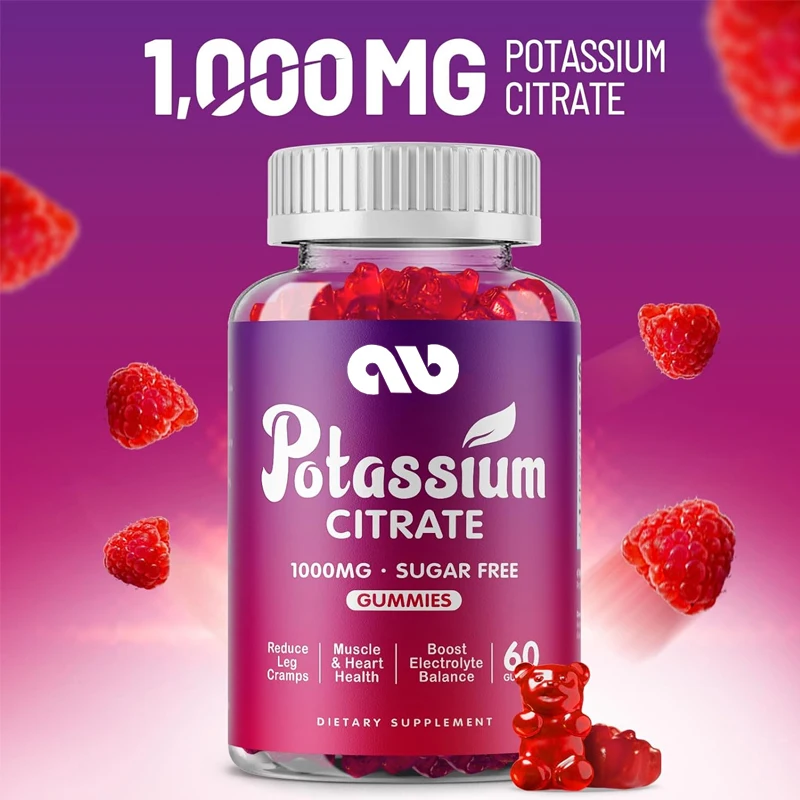 

1000mg potassium citrate gummies, supporting leg spasms and muscle health, 60 capsules