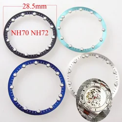 28,5mm * 24,5mm Uhr Zifferblatt Kreis Platte für NH70 NH72 Skeleton Bewegung Hohl Zifferblatt RIng C3 leuchtende Uhr zubehör