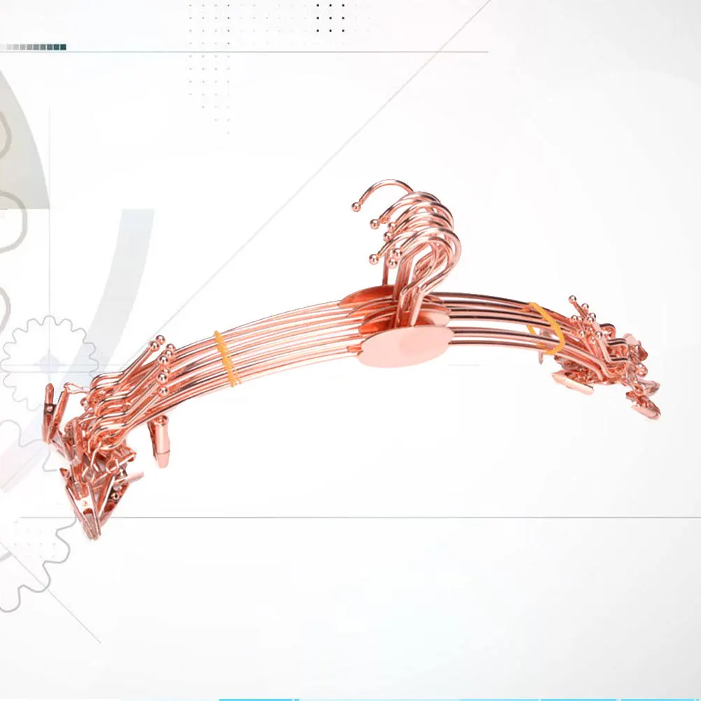 

10Pcs Clothes Hangers Anti-Slip Rose Gold Clip Hanger for Home Shop Underwear Bra Pants Clothes Hanger