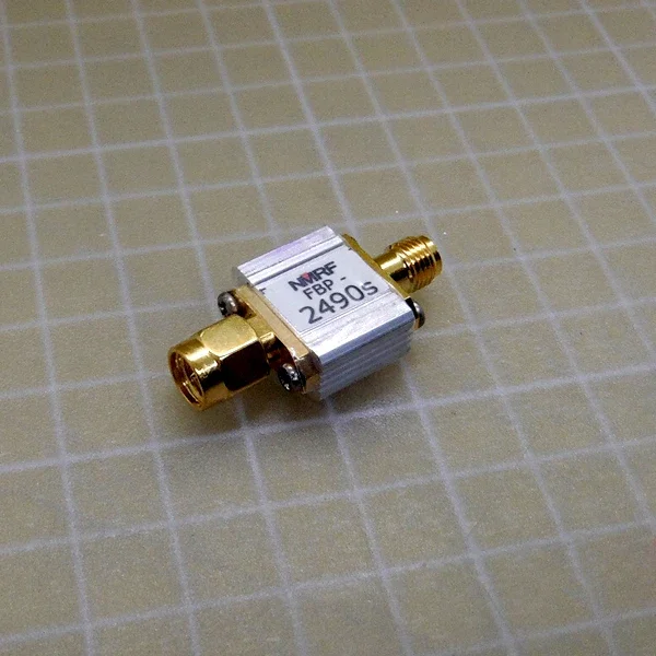 Filtro passa-banda SAW 2492MHz, largura de banda de 1dB 10MHz, interface SMA