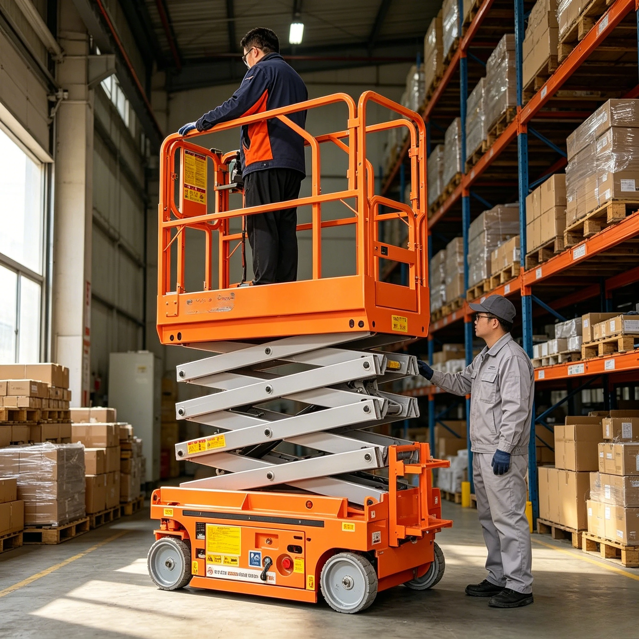Lightweight Electric Steel Scaffold Lift Portable Movable Hydraulic Aerial Lifting Platform 100kg Capacity for High Altitude